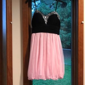 Gorgeous Black and Pink Rhinestone Formal Dress!!!